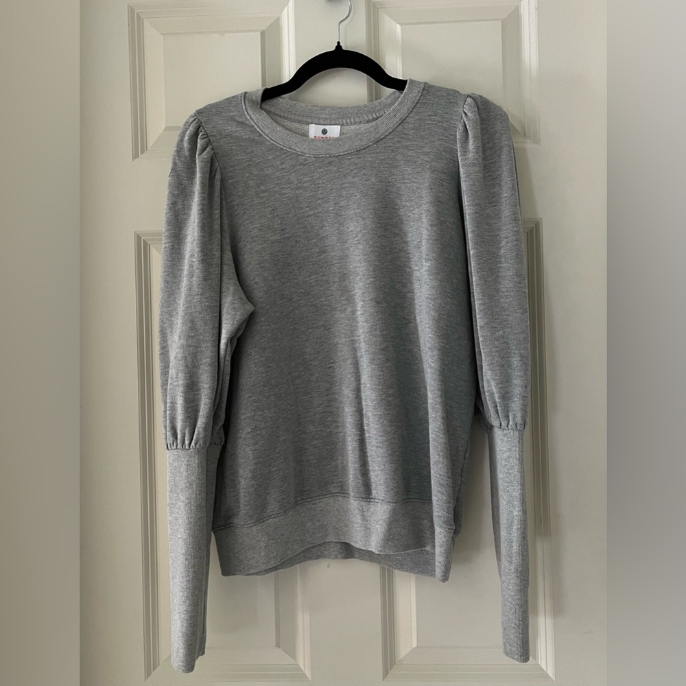 New Sundry Puff Sleeve Sweatshirt, Gray size 3 Large comfy cozy feminine